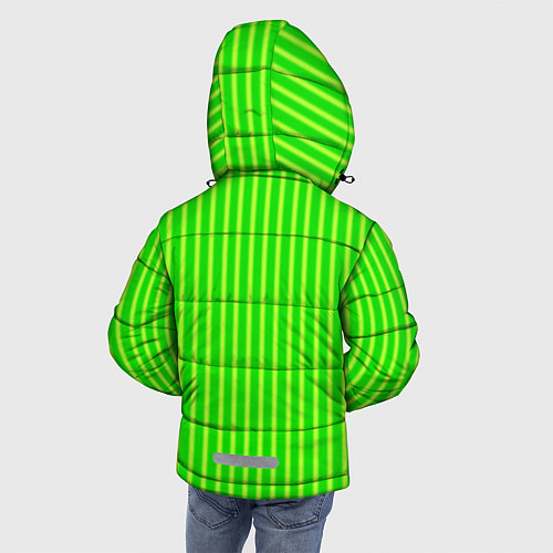 Зимняя куртка для мальчика Полосы сочное яблоко / 3D-Светло-серый – фото 4
