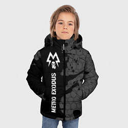 Куртка зимняя для мальчика Metro Exodus glitch на темном фоне: по-вертикали, цвет: 3D-черный — фото 2