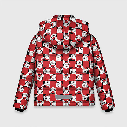 Зимняя куртка для мальчика Кролики в красных шапках / 3D-Черный – фото 2