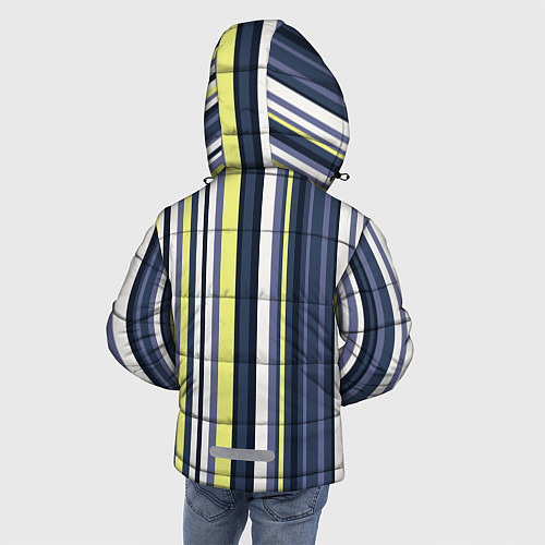 Зимняя куртка для мальчика Абстрактные разноцветные линии / 3D-Светло-серый – фото 4