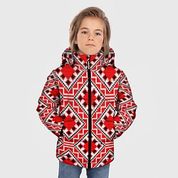Куртка зимняя для мальчика Белорусская вышивка - орнамент, цвет: 3D-красный — фото 2