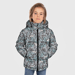 Куртка зимняя для мальчика Кораблик бумажный на волнах, цвет: 3D-черный — фото 2