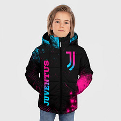 Куртка зимняя для мальчика Juventus - neon gradient: надпись, символ, цвет: 3D-черный — фото 2