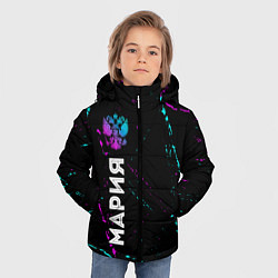 Куртка зимняя для мальчика Мария и неоновый герб России: по-вертикали, цвет: 3D-черный — фото 2
