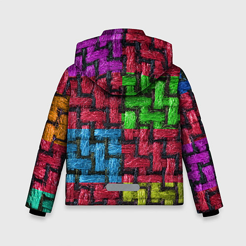 Зимняя куртка для мальчика Грубая вязка - цветная клетка - fashion 2044 / 3D-Черный – фото 2