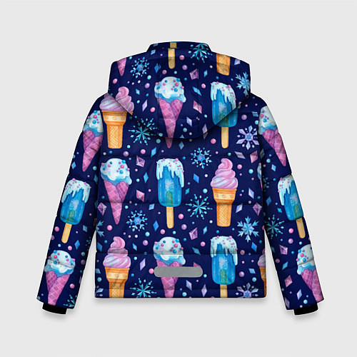 Зимняя куртка для мальчика Новогоднее мороженое / 3D-Черный – фото 2
