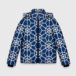 Куртка зимняя для мальчика Синий узорчатый паттерн, цвет: 3D-красный