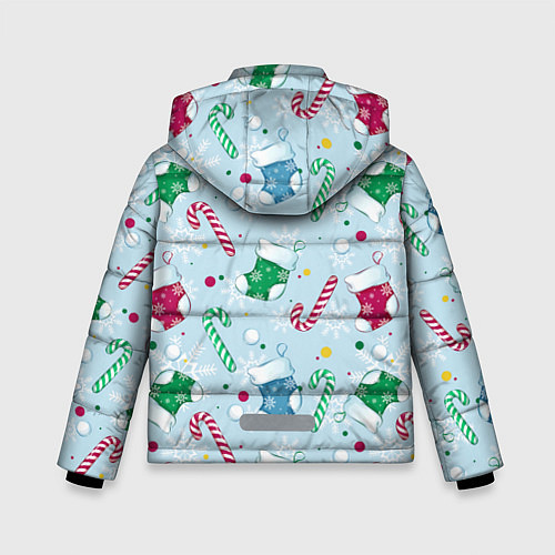 Зимняя куртка для мальчика Новогодний паттерн / 3D-Светло-серый – фото 2