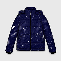 Куртка зимняя для мальчика Снежная новогодняя ночь, цвет: 3D-черный