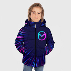 Куртка зимняя для мальчика Mazda neon speed lines, цвет: 3D-черный — фото 2