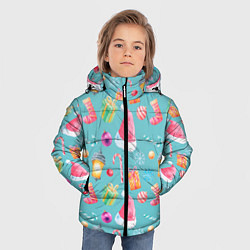 Куртка зимняя для мальчика Новогодний коллаж, цвет: 3D-светло-серый — фото 2