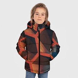 Куртка зимняя для мальчика Абстрактные шестигранные фигуры, цвет: 3D-светло-серый — фото 2