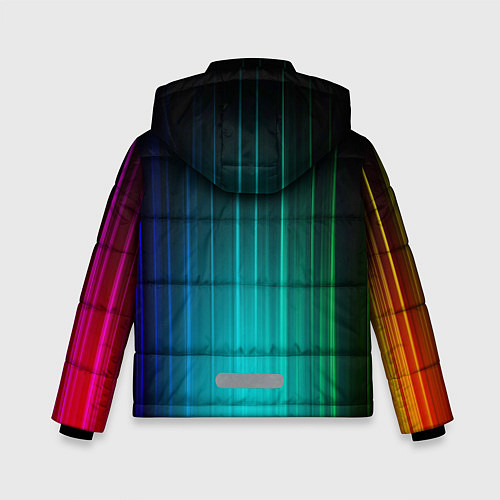 Зимняя куртка для мальчика Радужные неоновые свечения / 3D-Черный – фото 2
