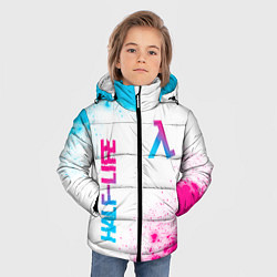 Куртка зимняя для мальчика Half-Life neon gradient style: надпись, символ, цвет: 3D-черный — фото 2