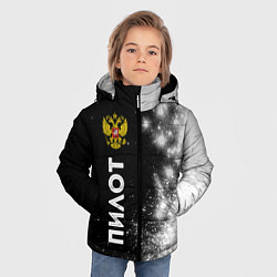 Куртка зимняя для мальчика Пилот из России и герб РФ: по-вертикали, цвет: 3D-черный — фото 2