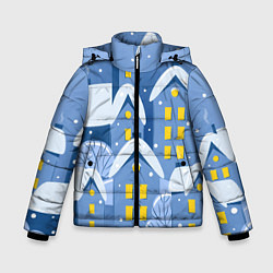 Куртка зимняя для мальчика Маленький новогодний городок, цвет: 3D-красный