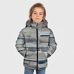 Куртка зимняя для мальчика Металлические пластины в абстракции, цвет: 3D-светло-серый — фото 2