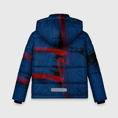 Зимняя куртка для мальчика Абстрактный сине-красный / 3D-Черный – фото 2