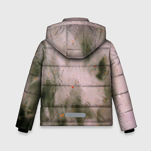 Зимняя куртка для мальчика Абстрактный туман и следы красок / 3D-Красный – фото 2