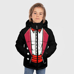 Куртка зимняя для мальчика Костюм фокусника с бабочкой и волшебной палочкой, цвет: 3D-светло-серый — фото 2