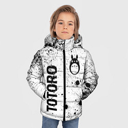 Куртка зимняя для мальчика Totoro glitch на светлом фоне: надпись, символ, цвет: 3D-черный — фото 2