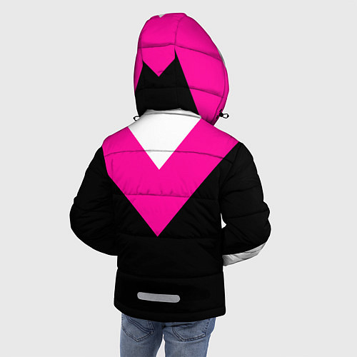 Зимняя куртка для мальчика FIRM черный с розовой вставкой / 3D-Красный – фото 4