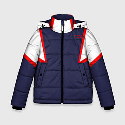 Куртка зимняя для мальчика FIRM с белыми плечами, цвет: 3D-черный