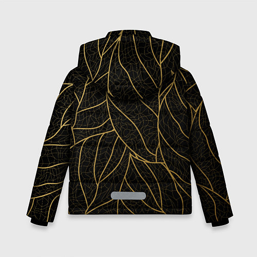 Зимняя куртка для мальчика Золотые листья градиент / 3D-Черный – фото 2