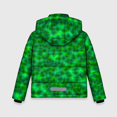 Зимняя куртка для мальчика Абстрактные зелёные волны - текстура / 3D-Черный – фото 2