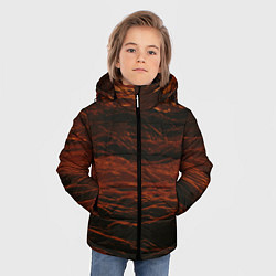 Куртка зимняя для мальчика Тёмные красные волны, цвет: 3D-светло-серый — фото 2