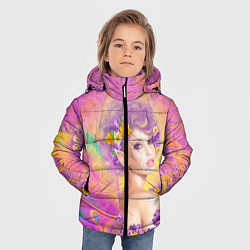 Куртка зимняя для мальчика Розовая фея бабочка, цвет: 3D-черный — фото 2