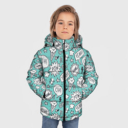 Куртка зимняя для мальчика Пузыри и надписи комиксов, цвет: 3D-светло-серый — фото 2