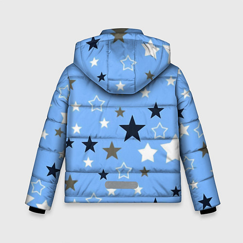 Зимняя куртка для мальчика Звёзды на голубом фоне / 3D-Черный – фото 2