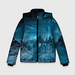 Куртка зимняя для мальчика Снежные горные вершины, цвет: 3D-красный