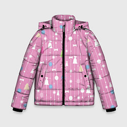 Куртка зимняя для мальчика Розовый новый год, цвет: 3D-черный