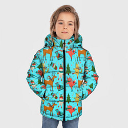 Куртка зимняя для мальчика Animals on the rink, цвет: 3D-светло-серый — фото 2