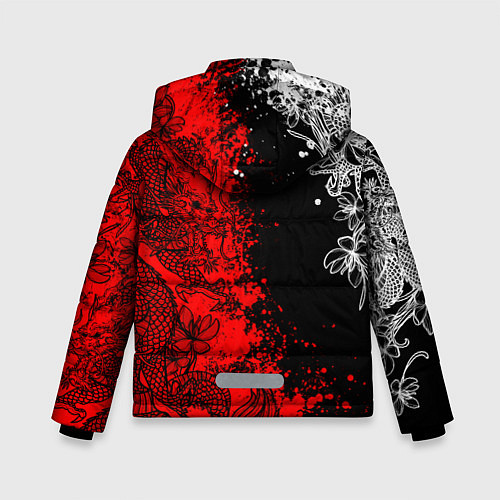 Зимняя куртка для мальчика Самурай и драконы / 3D-Черный – фото 2