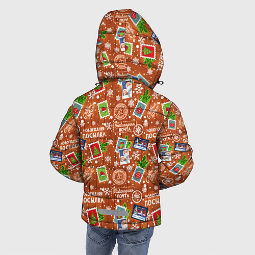 Зимняя куртка для мальчика Новогодняя почта / 3D-Красный – фото 4