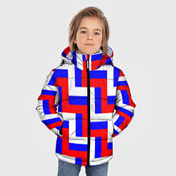 Куртка зимняя для мальчика Плетение триколор, цвет: 3D-светло-серый — фото 2