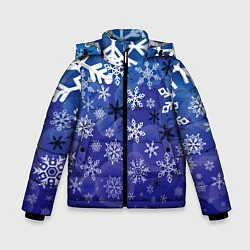 Куртка зимняя для мальчика Сказочный снегопад, цвет: 3D-черный