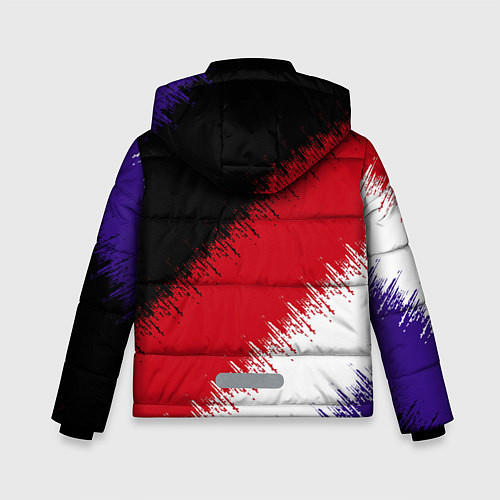 Зимняя куртка для мальчика Розлив краски / 3D-Черный – фото 2