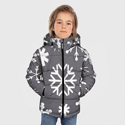 Куртка зимняя для мальчика Snow in grey, цвет: 3D-черный — фото 2