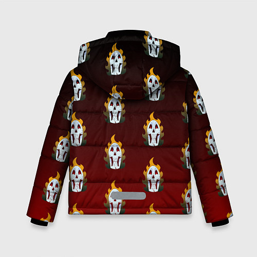 Зимняя куртка для мальчика Горящие черепушки / 3D-Красный – фото 2