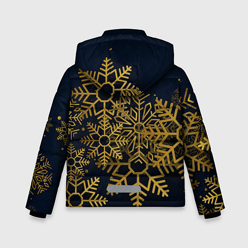 Зимняя куртка для мальчика Золотые снежинки / 3D-Красный – фото 2