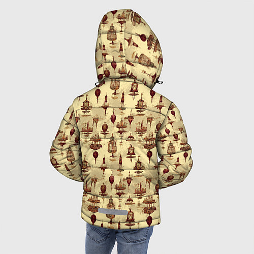 Зимняя куртка для мальчика Воздушные шары и дирижабли / 3D-Светло-серый – фото 4