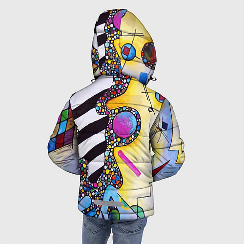 Зимняя куртка для мальчика Василий Кандинский Абстрактная композиция / 3D-Красный – фото 4