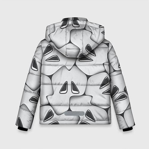 Зимняя куртка для мальчика Металло-чешуйчатая серая броня / 3D-Черный – фото 2