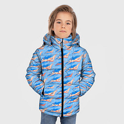 Куртка зимняя для мальчика Плывущие девушки на голубом фоне, цвет: 3D-красный — фото 2