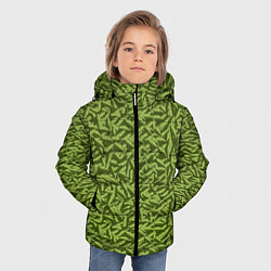 Куртка зимняя для мальчика Милитари листья в полоску, цвет: 3D-черный — фото 2