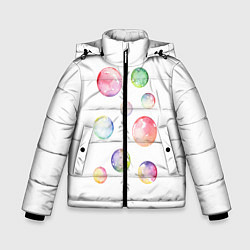 Куртка зимняя для мальчика Мыльные пузыри, цвет: 3D-светло-серый